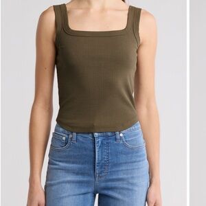 Madewell Green Fitted Sleeveless Tank Top NWOT